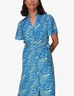 Whistles Seafoam Graphic-print Woven Midi Dress 8 Whistles Seafoam Graphic-print Woven Midi Dress -The Fashion Shop R03962349 MULTICOLOURED ALT02