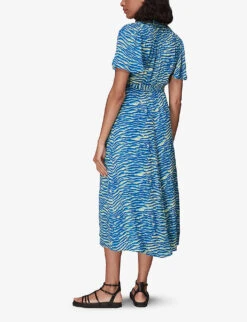 Whistles Seafoam Graphic-print Woven Midi Dress 9 Whistles Seafoam Graphic-print Woven Midi Dress -The Fashion Shop R03962349 MULTICOLOURED ALT03