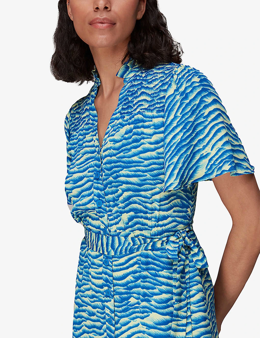 Whistles Seafoam Graphic-print Woven Midi Dress 5 Whistles Seafoam Graphic-print Woven Midi Dress - Image 5