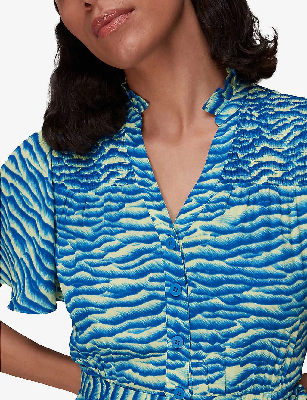 Whistles Seafoam Graphic-print Woven Midi Dress 6 Whistles Seafoam Graphic-print Woven Midi Dress - Image 6