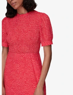 Whistles Checkerboard-print Recycled Polyester Midi Dress -The Fashion Shop R03962350 MULTICOLOURED ALT02