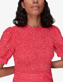 Whistles Checkerboard-print Recycled Polyester Midi Dress -The Fashion Shop R03962350 MULTICOLOURED ALT04