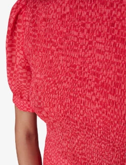 Whistles Checkerboard-print Recycled Polyester Midi Dress -The Fashion Shop R03962350 MULTICOLOURED ALT05