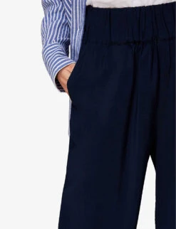 Whistles Nicola Elasticated-waist Woven Trousers 9 Whistles Nicola Elasticated-waist Woven Trousers -The Fashion Shop R03963058 NAVY ALT04