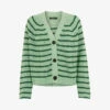 Whistles Striped Knitted Cotton Cardigan