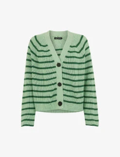 Whistles Striped Knitted Cotton Cardigan