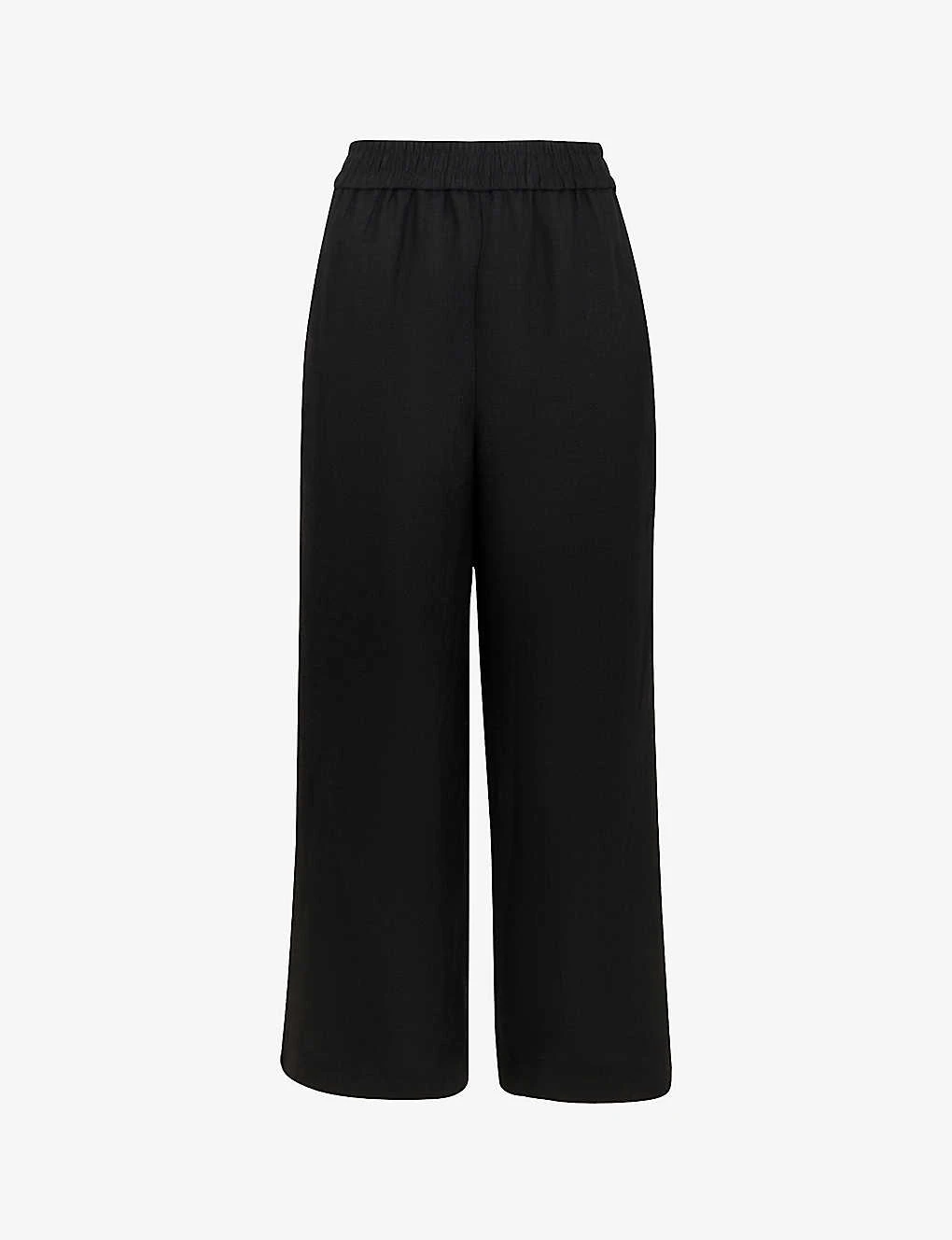 Whistles Wide-leg Elasticated-waist Cropped Linen Trousers 1 Whistles Wide-leg Elasticated-waist Cropped Linen Trousers