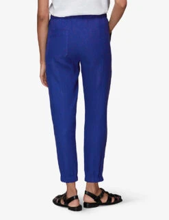 Whistles Laura Elasticated-waist Linen Jogging Bottoms -The Fashion Shop R03964323 BLUE ALT03
