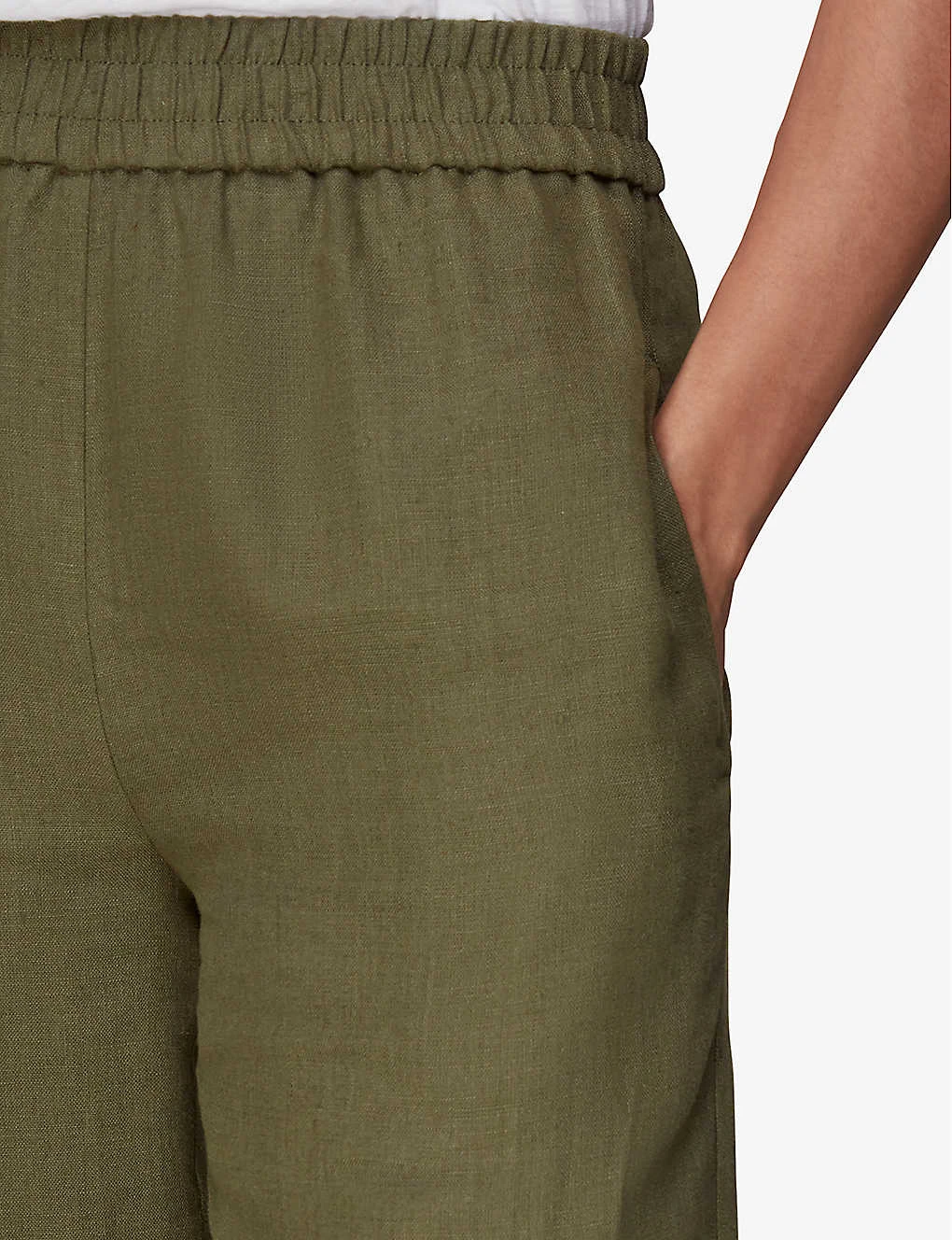 Whistles Cropped Wide-leg Mid-rise Linen Trousers 4 Whistles Cropped Wide-leg Mid-rise Linen Trousers - Image 4