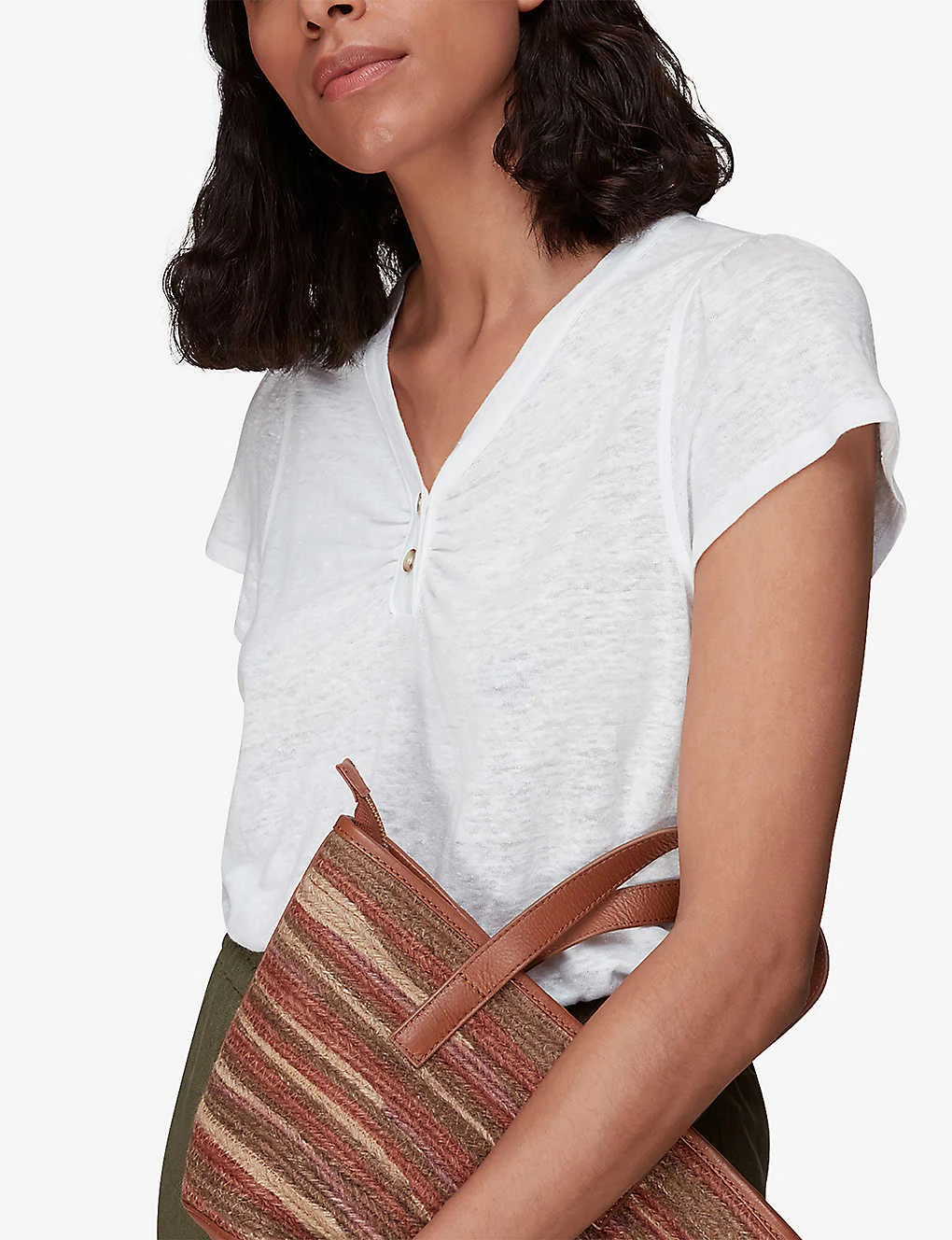 Whistles Cada Linen Cotton-blend T-shirt 2 Whistles Cada Linen Cotton-blend T-shirt - Image 2