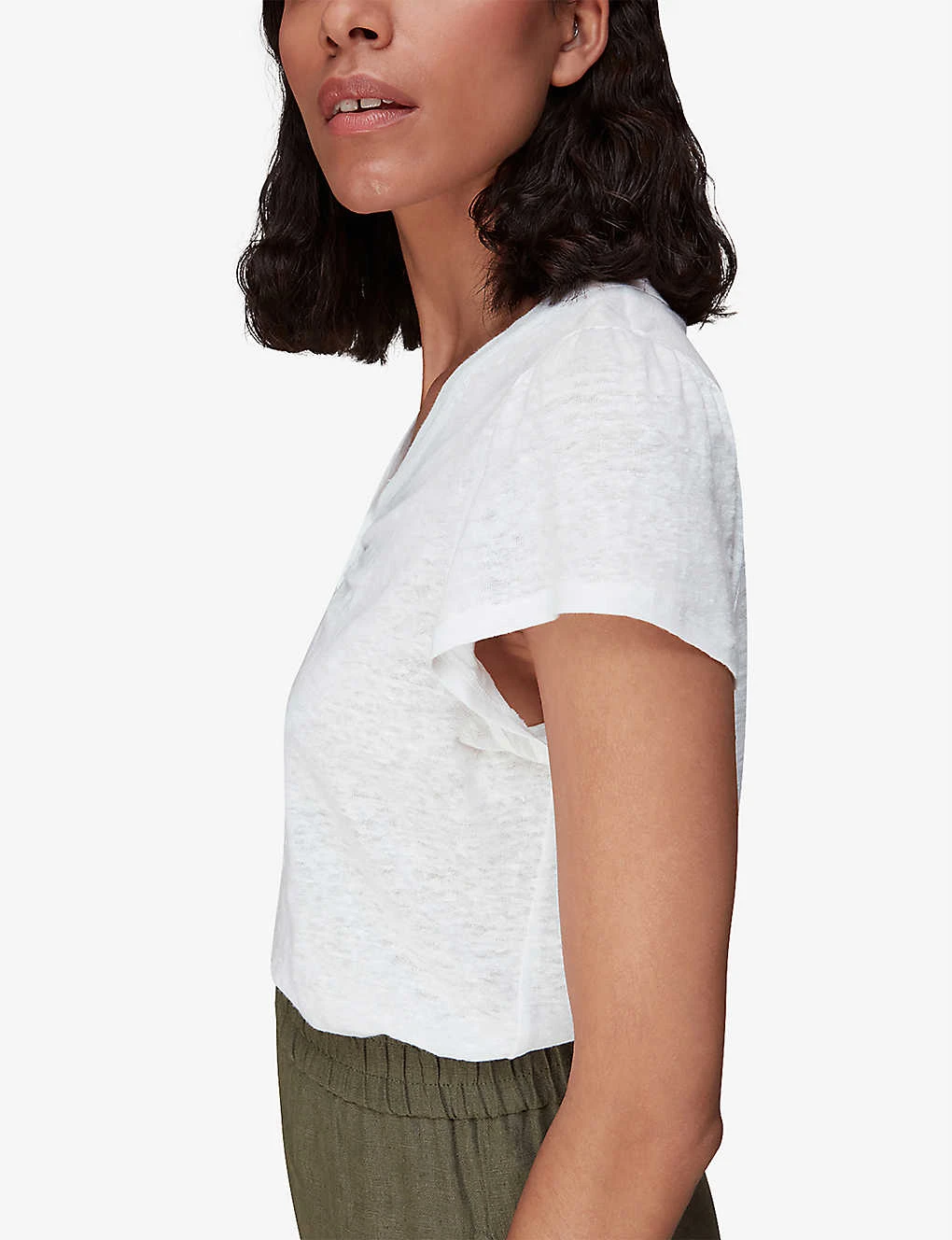 Whistles Cada Linen Cotton-blend T-shirt 3 Whistles Cada Linen Cotton-blend T-shirt - Image 3