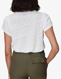 Whistles Cada Linen Cotton-blend T-shirt 9 Whistles Cada Linen Cotton-blend T-shirt -The Fashion Shop R03964329 WHITE ALT03