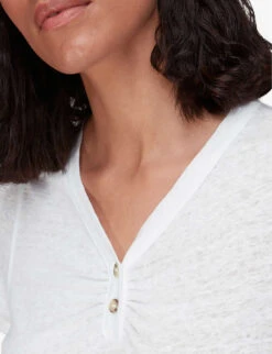 Whistles Cada Linen Cotton-blend T-shirt 11 Whistles Cada Linen Cotton-blend T-shirt -The Fashion Shop R03964329 WHITE ALT05