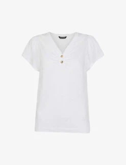 Whistles Cada Linen Cotton-blend T-shirt