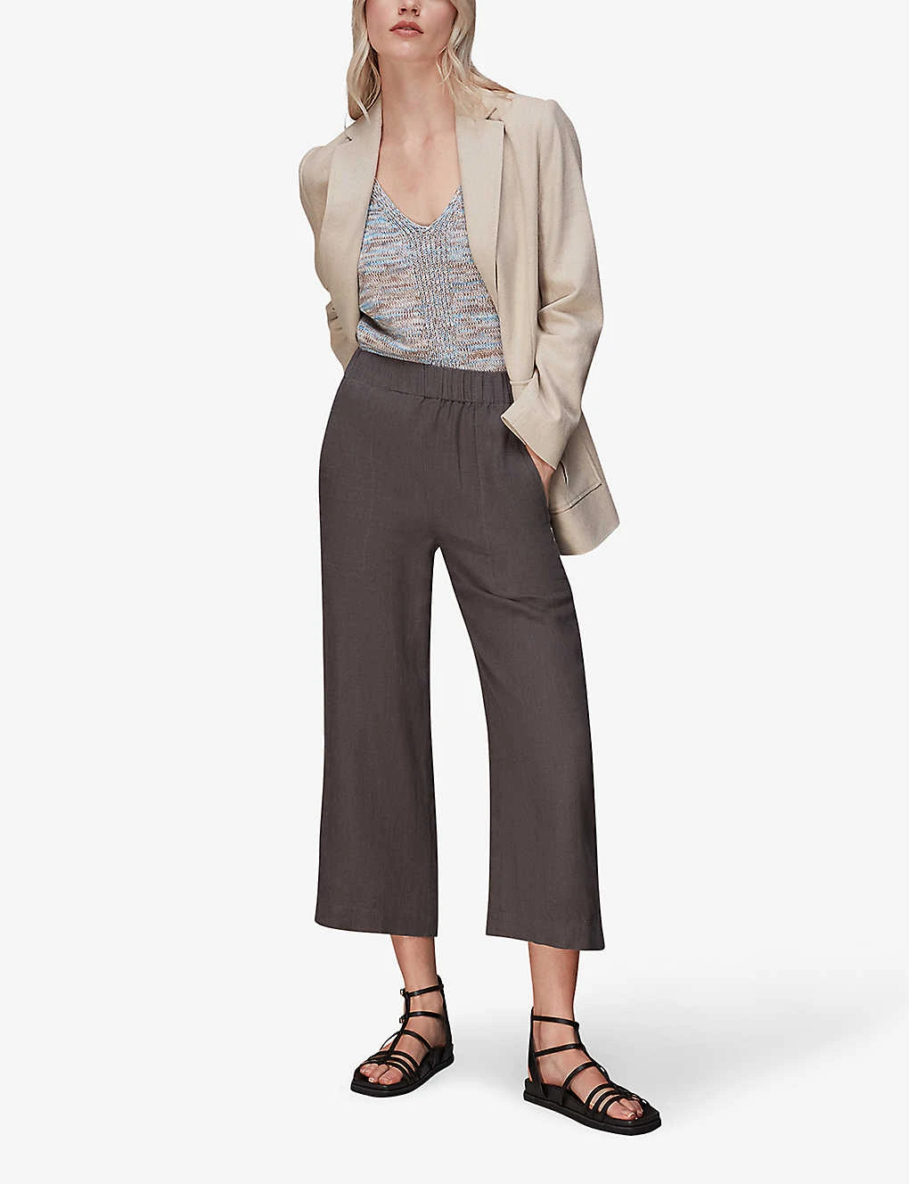 Whistles Relaxed-fit Cropped Linen Trousers 2 Whistles Relaxed-fit Cropped Linen Trousers - Image 2