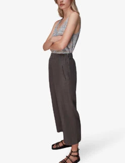 Whistles Relaxed-fit Cropped Linen Trousers 7 Whistles Relaxed-fit Cropped Linen Trousers -The Fashion Shop R03967501 ALT02