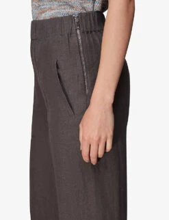 Whistles Relaxed-fit Cropped Linen Trousers 9 Whistles Relaxed-fit Cropped Linen Trousers -The Fashion Shop R03967501 ALT04