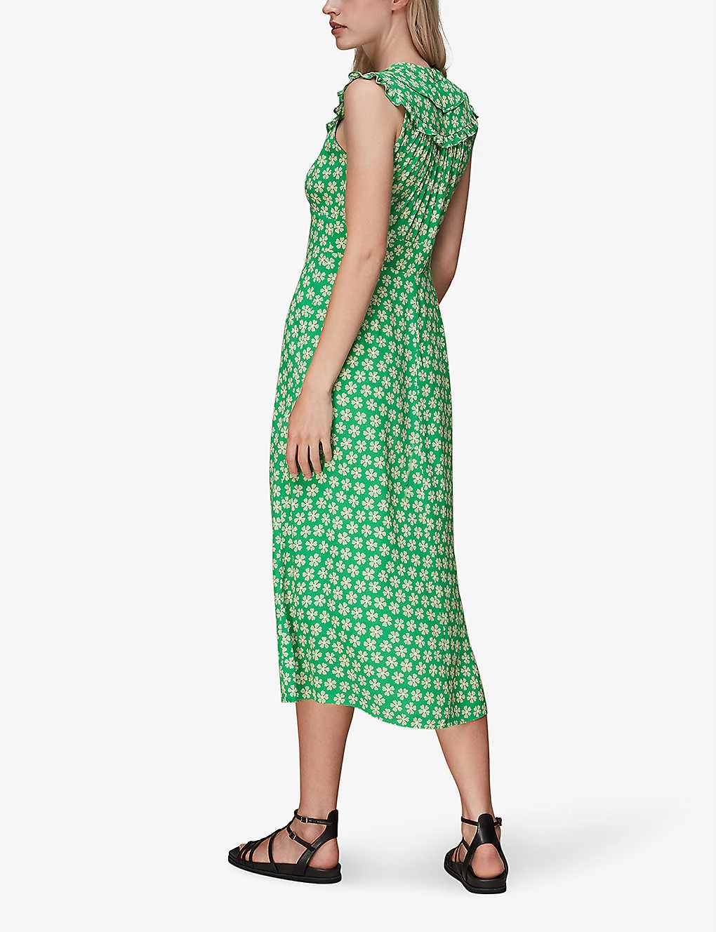 Whistles Daisy-print Ruffled Woven Midi Dress 3 Whistles Daisy-print Ruffled Woven Midi Dress - Image 3
