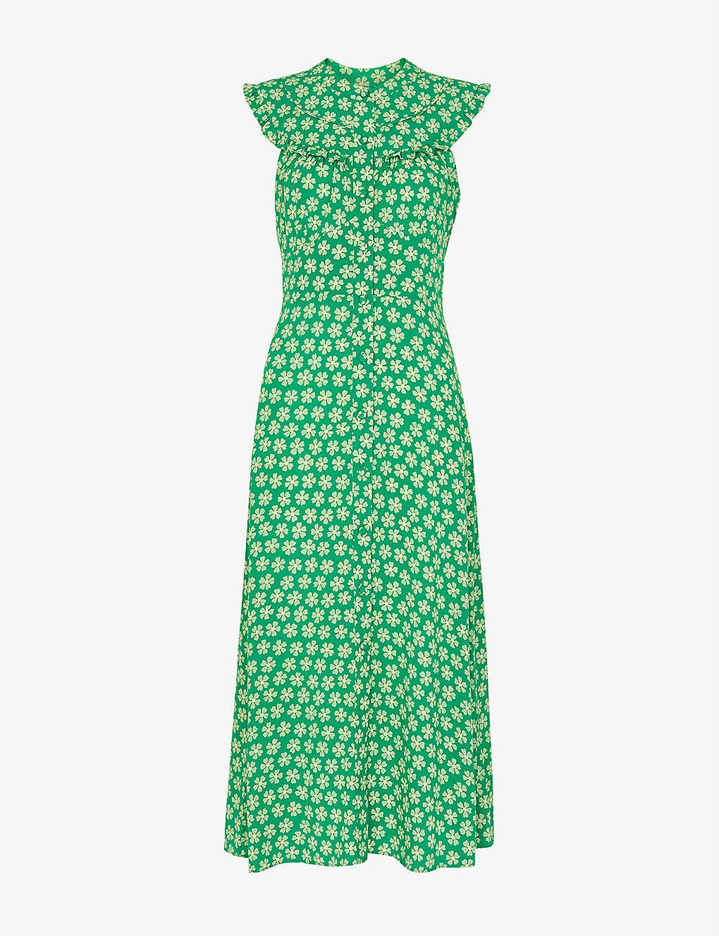 Whistles Daisy-print Ruffled Woven Midi Dress 1 Whistles Daisy-print Ruffled Woven Midi Dress