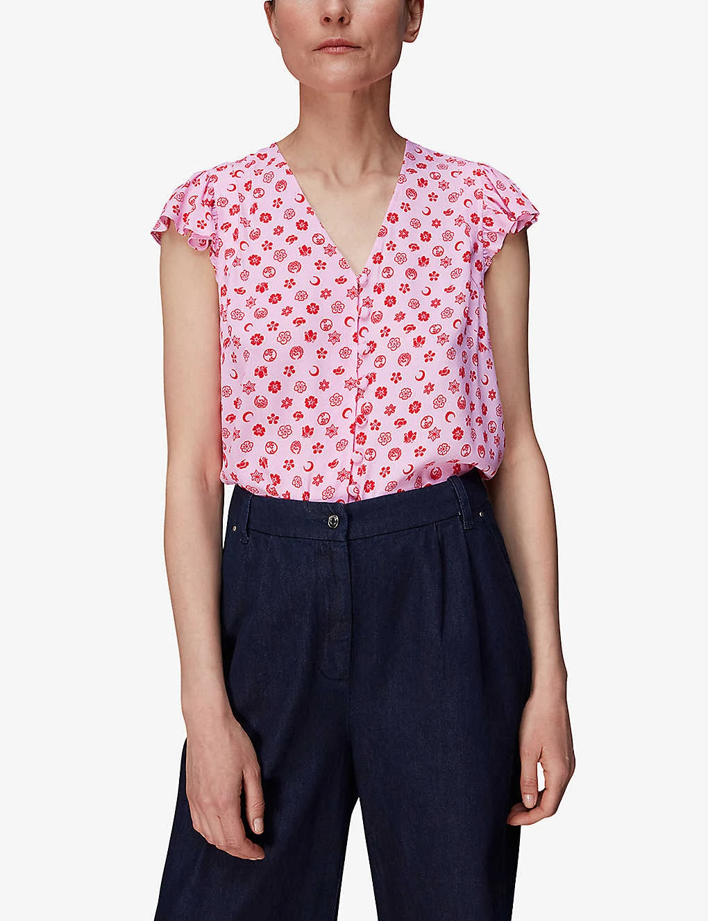 Whistles Moon Pattern Woven Shirt 3 Whistles Moon Pattern Woven Shirt - Image 3