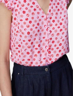 Whistles Moon Pattern Woven Shirt 10 Whistles Moon Pattern Woven Shirt -The Fashion Shop R03967503 MULTICOLOURED ALT04