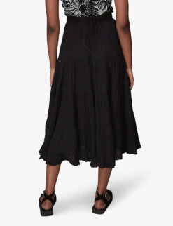 Whistles Crinkled Woven Midi Skirt 9 Whistles Crinkled Woven Midi Skirt -The Fashion Shop R03968983 BLACK ALT03