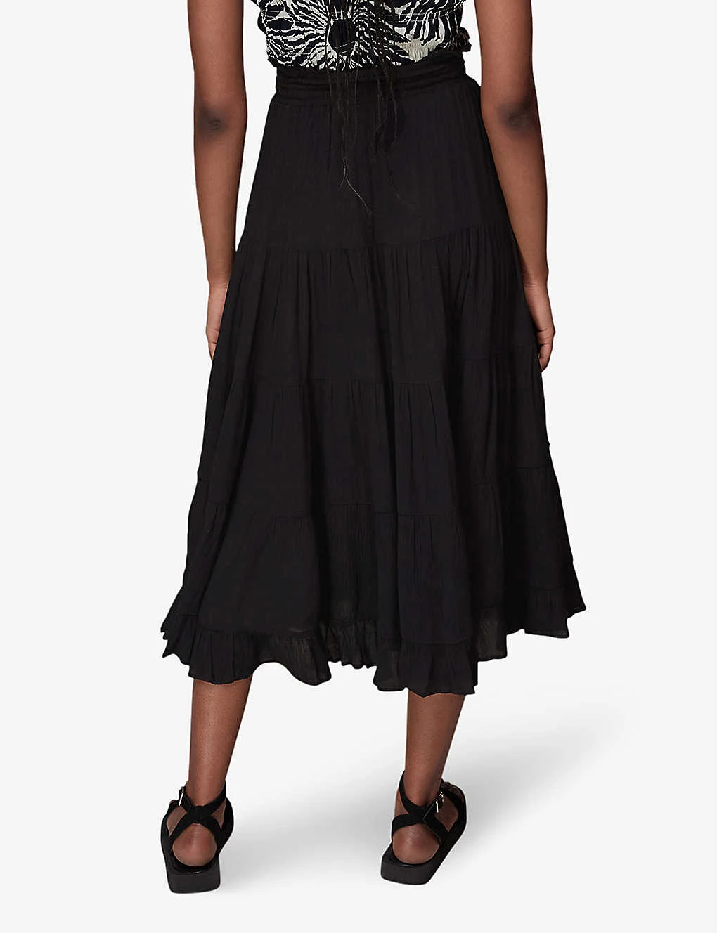 Whistles Crinkled Woven Midi Skirt 4 Whistles Crinkled Woven Midi Skirt - Image 4