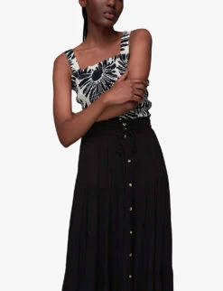 Whistles Crinkled Woven Midi Skirt 11 Whistles Crinkled Woven Midi Skirt -The Fashion Shop R03968983 BLACK ALT05