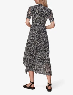 Whistles Smudge Cheetah-print Woven Mesh Midi Dress 8 Whistles Smudge Cheetah-print Woven Mesh Midi Dress -The Fashion Shop R03969839 MULTICOLOURED ALT03
