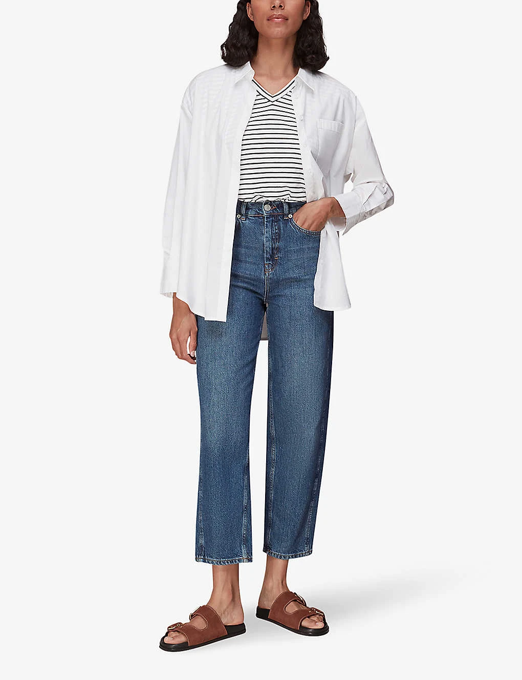 Whistles Willa Striped Cotton-jersey T-shirt 2 Whistles Willa Striped Cotton-jersey T-shirt - Image 2