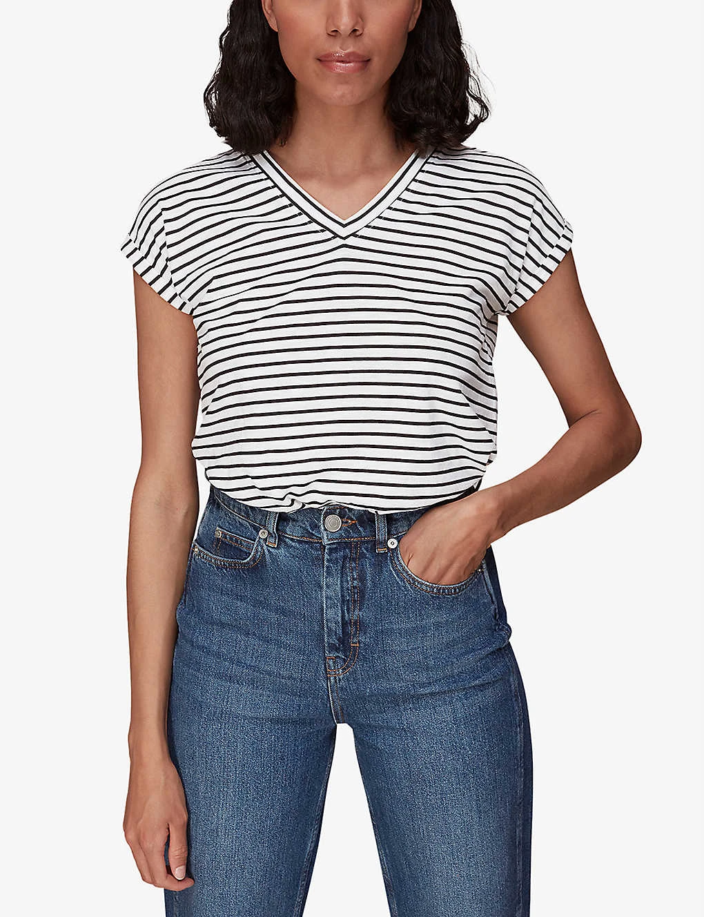 Whistles Willa Striped Cotton-jersey T-shirt 3 Whistles Willa Striped Cotton-jersey T-shirt - Image 3