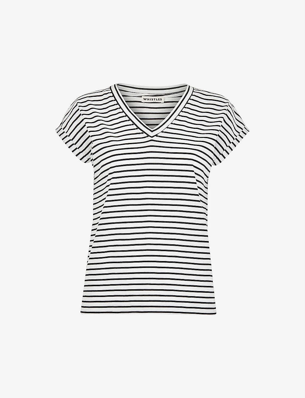 Whistles Willa Striped Cotton-jersey T-shirt 1 Whistles Willa Striped Cotton-jersey T-shirt