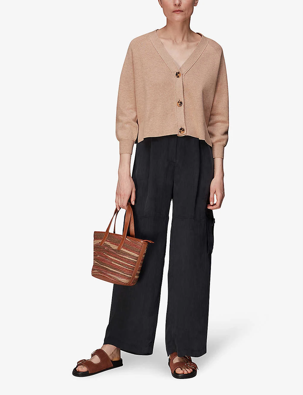 Whistles V-neck Relaxed-fit Cotton-blend Cardigan 2 Whistles V-neck Relaxed-fit Cotton-blend Cardigan - Image 2