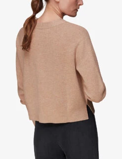 Whistles V-neck Relaxed-fit Cotton-blend Cardigan 8 Whistles V-neck Relaxed-fit Cotton-blend Cardigan -The Fashion Shop R03970824 CREAM ALT03