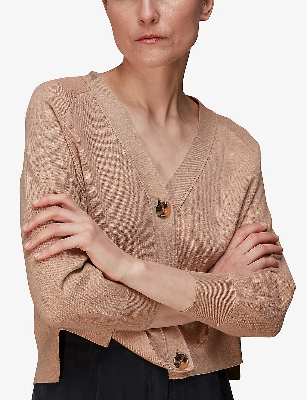 Whistles V-neck Relaxed-fit Cotton-blend Cardigan 5 Whistles V-neck Relaxed-fit Cotton-blend Cardigan - Image 5