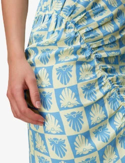 Whistles Cleo Ruched Detail Woven Midi Skirt 10 Whistles Cleo Ruched Detail Woven Midi Skirt -The Fashion Shop R03970829 MULTICOLOURED ALT04