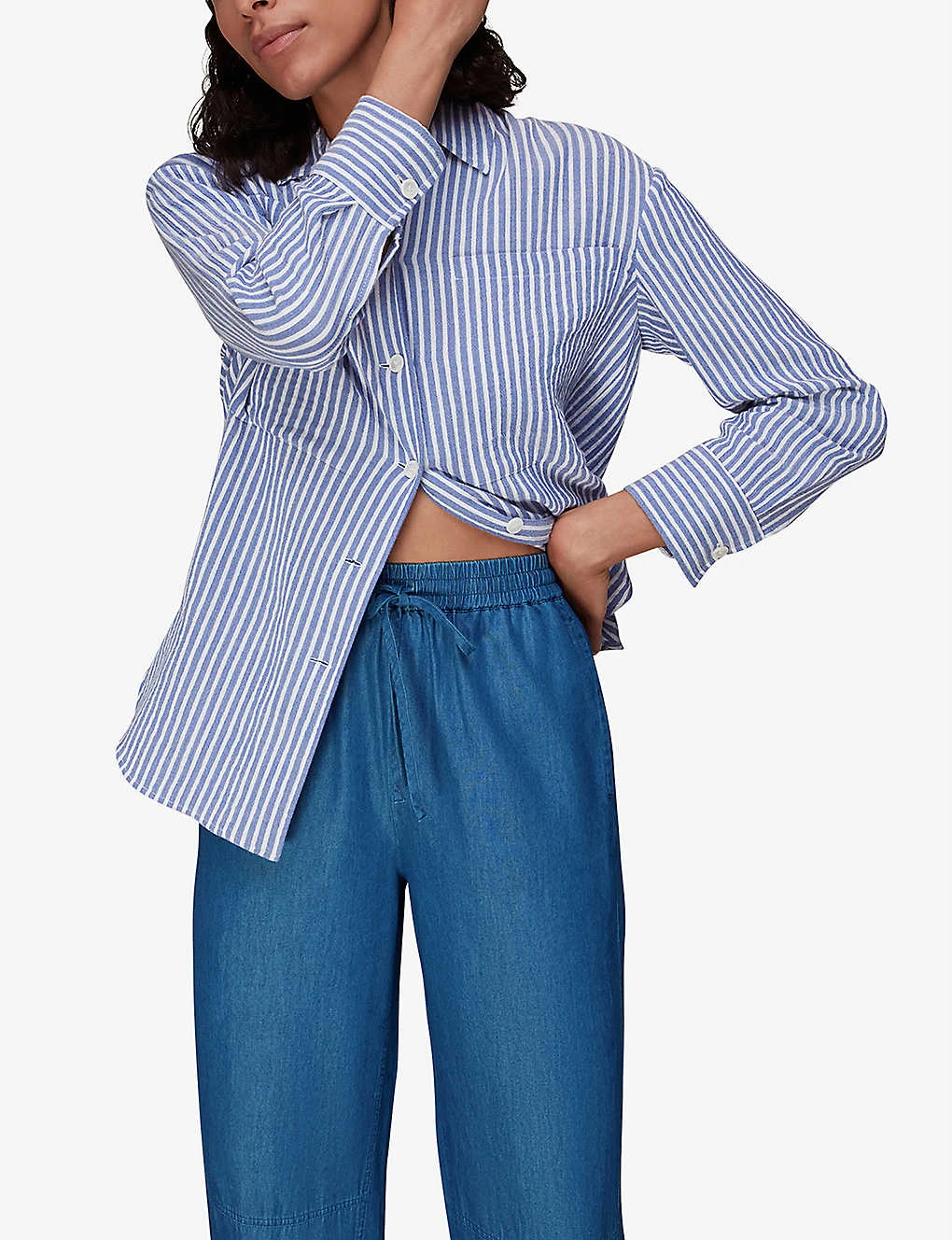 Whistles Lucy High-rise Cotton-chambray Trousers 3 Whistles Lucy High-rise Cotton-chambray Trousers - Image 3