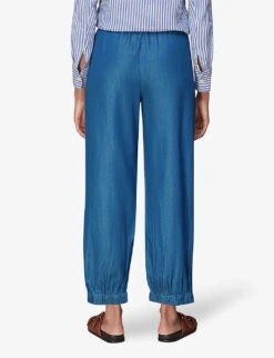 Whistles Lucy High-rise Cotton-chambray Trousers 9 Whistles Lucy High-rise Cotton-chambray Trousers -The Fashion Shop R03970833 BLUE ALT03