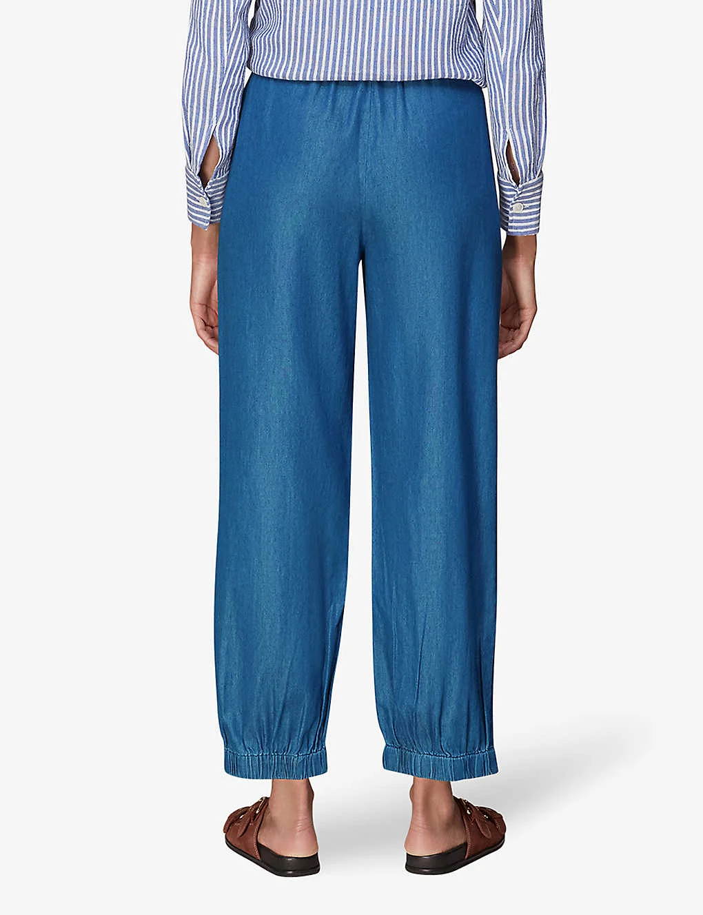 Whistles Lucy High-rise Cotton-chambray Trousers 4 Whistles Lucy High-rise Cotton-chambray Trousers - Image 4