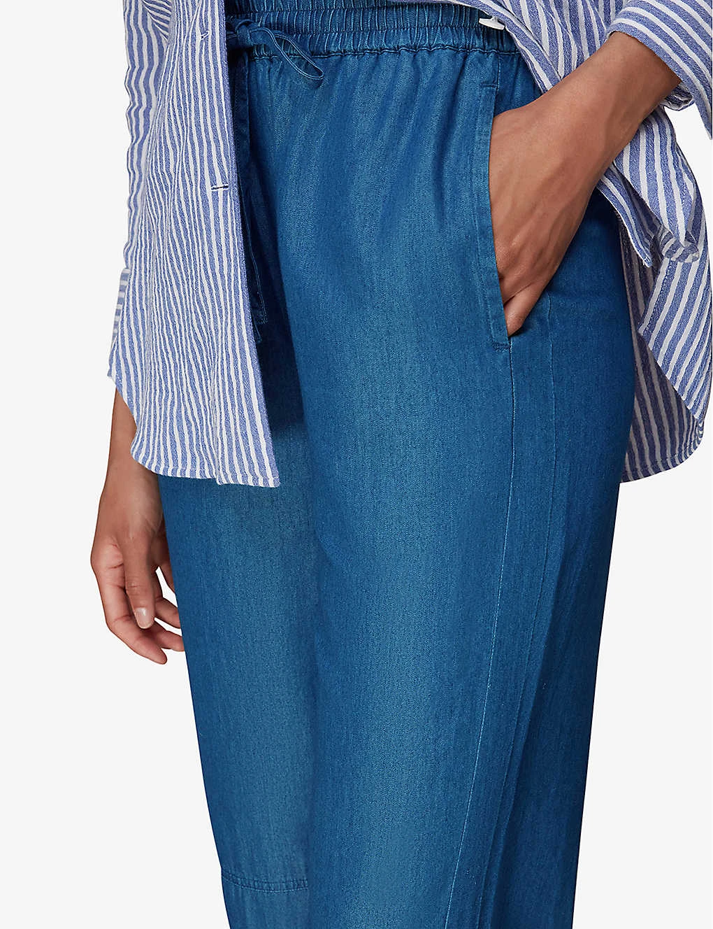 Whistles Lucy High-rise Cotton-chambray Trousers 5 Whistles Lucy High-rise Cotton-chambray Trousers - Image 5