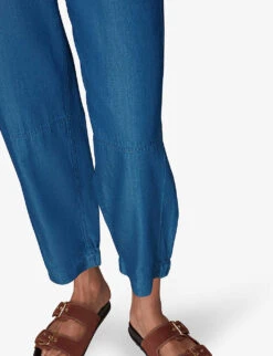 Whistles Lucy High-rise Cotton-chambray Trousers 11 Whistles Lucy High-rise Cotton-chambray Trousers -The Fashion Shop R03970833 BLUE ALT05