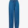Whistles Lucy High-rise Cotton-chambray Trousers