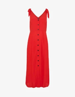 Whistles Hanna Tie-shoulder Woven Midi Dress