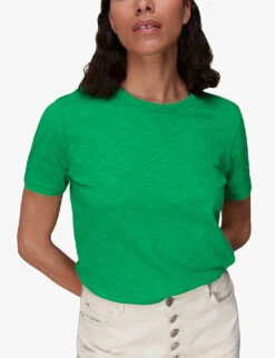 Whistles Emily Ultimate Cotton-jersey T-shirt 7 Whistles Emily Ultimate Cotton-jersey T-shirt -The Fashion Shop R03971413 GREEN ALT02