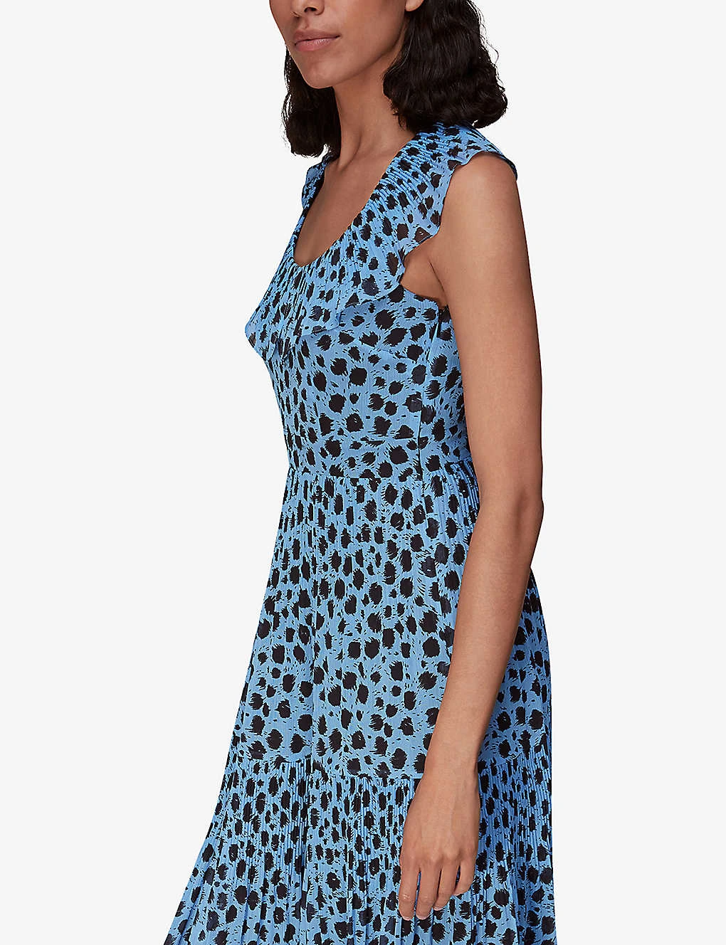 Whistles Dalmation-print Recycled-polyester Midi Dress 3 Whistles Dalmation-print Recycled-polyester Midi Dress - Image 3