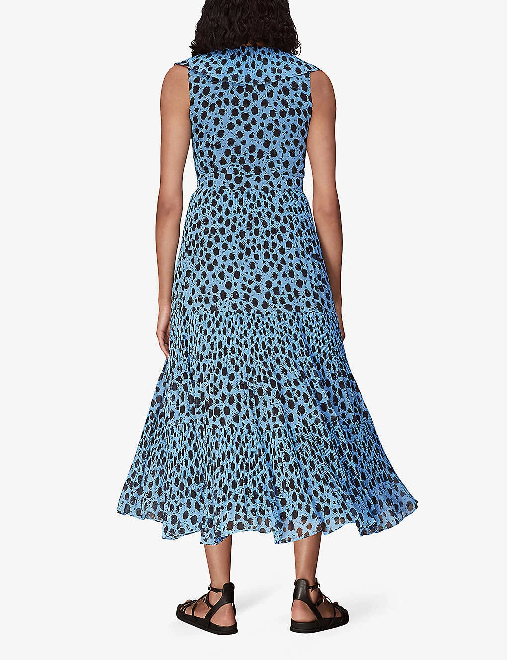 Whistles Dalmation-print Recycled-polyester Midi Dress 4 Whistles Dalmation-print Recycled-polyester Midi Dress - Image 4