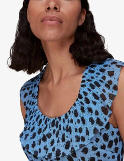 Whistles Dalmation-print Recycled-polyester Midi Dress 10 Whistles Dalmation-print Recycled-polyester Midi Dress -The Fashion Shop R03972288 MULTICOLOURED ALT04