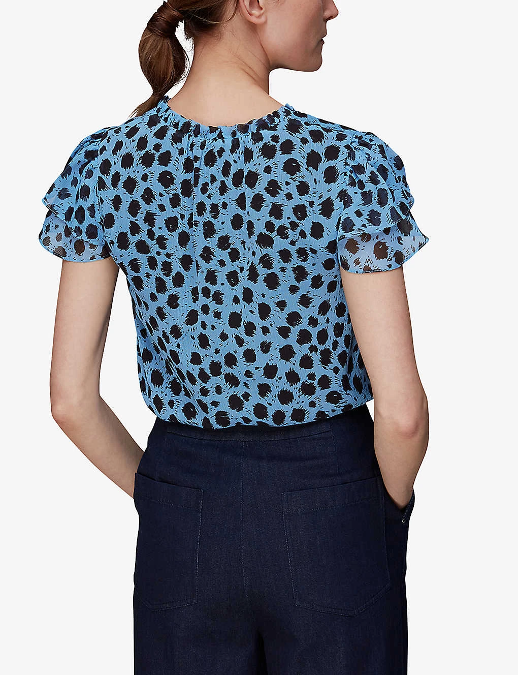 Whistles Brushed-Dalmation Printed Recycled-polyester Blouse 4 Whistles Brushed-Dalmation Printed Recycled-polyester Blouse - Image 4