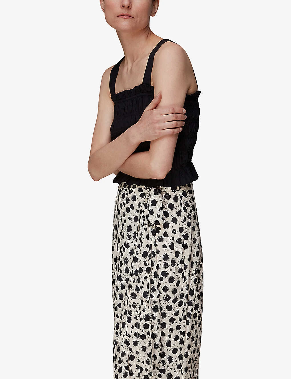 Whistles Dalmation-print Pleated Woven Midi Skirt 3 Whistles Dalmation-print Pleated Woven Midi Skirt - Image 3