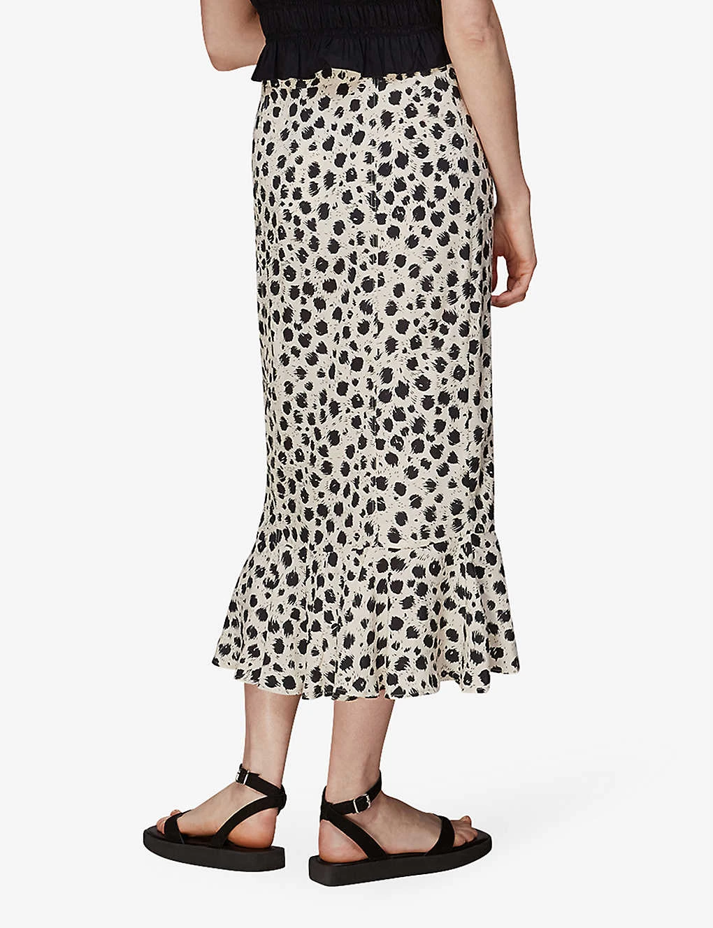 Whistles Dalmation-print Pleated Woven Midi Skirt 4 Whistles Dalmation-print Pleated Woven Midi Skirt - Image 4